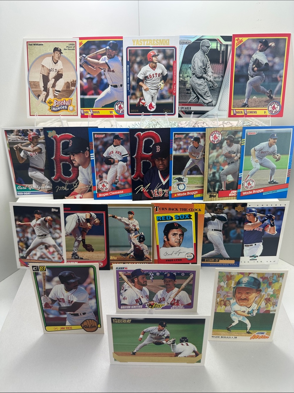 Wade Boggs/Carl Yastzresmki Red Sox legends lot of 21 Roger Clemens/Jim Rice/
